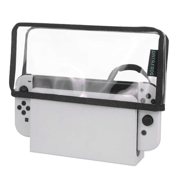Black - DATA FROG Dust Cover Dustproof Case Mesh Stopper Anti-Scratch Sleeve Compatible Nintendo Swi