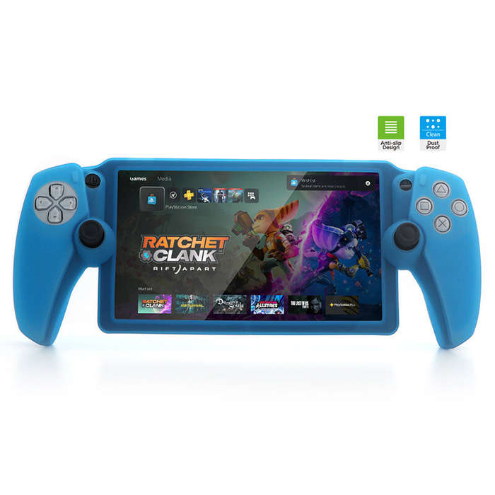 White - DOBE for PlayStation Portal Full Coverage Silicone Case PS5 Streaming Handheld Soft Protecti