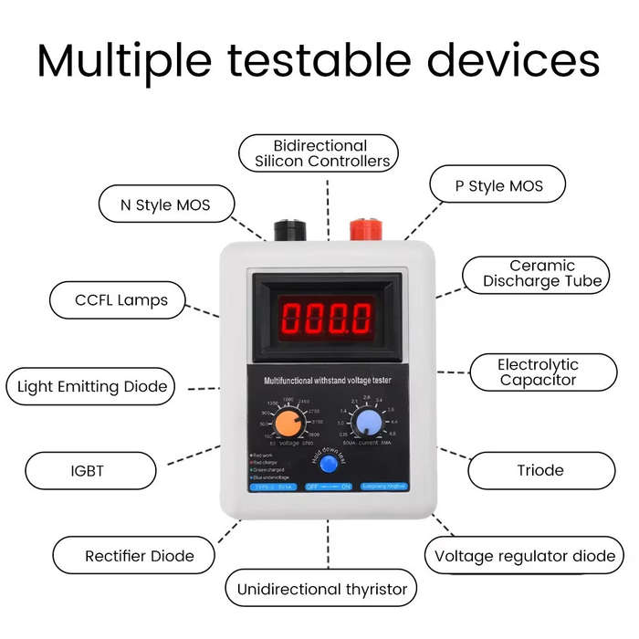 Blue - 0~3500V Semiconductor Withstanding Voltage Tester Transistor Tester Diode MOS Triode LED Volt