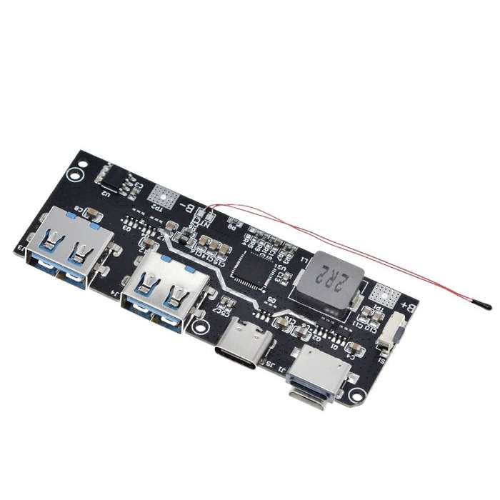 QC4.0 QC3.0 LED Dual USB 5V 4.5A 22.5W Micro/Type-C USB Mobile Power Bank 18650 Charging Module Temp