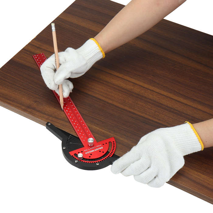 300mm - ENJOYWOOD Aluminum Alloy 300mm Angle Positioning T Square Posi Lock Ruler Woodworking Edge R