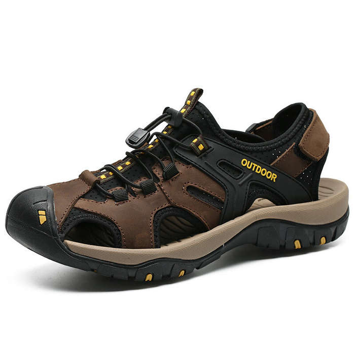 41 Yard EU - Men's Sandals Genuine Leather Summer Shoes Retro Outudoor Man Sandalias Vintage Fashion