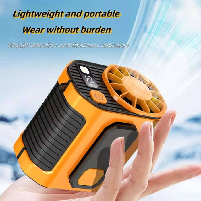 Type A - Outdoor Camping Fan Hanging Waist Fan 5000mAh Portable Waist Fan with Power LED Lighting Fo
