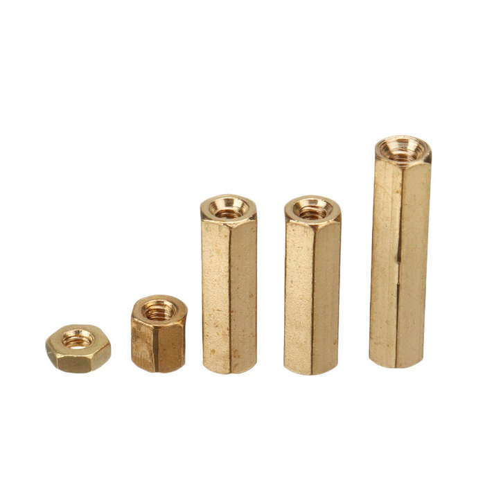 350Pcs Hexagonal Copper Column M2 Hex Nut Standoff Single Head Pillar MFF Male-Female Female For PCB