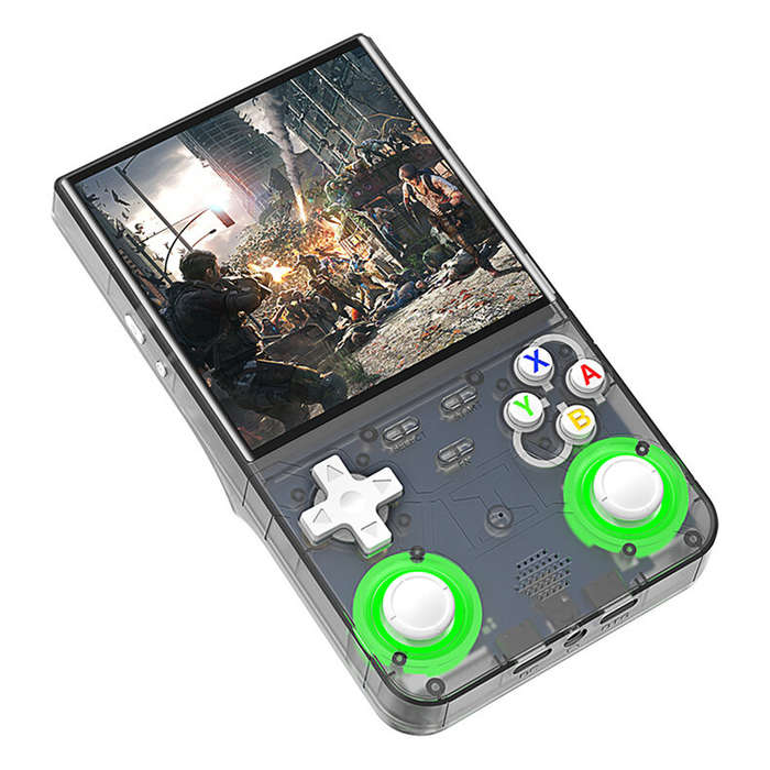 Grey - R36 Ultra 128G Open Source Handheld Game Console Built in 30000+Games 4-inch IPS Screen RK332