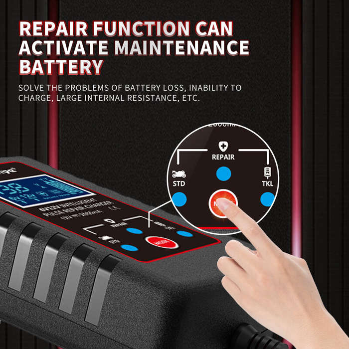 2# - RJTianye 6V 12V 2A Car Smart Battery Charger ASE Adapter Automatic Float Charge Motorcycle Lawn