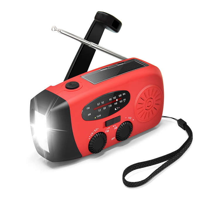 EU Plug - Weather Alert Emergency RadioAM/FM/NOAA Emergency Radio Solar Hand Crank USB Charging Gene