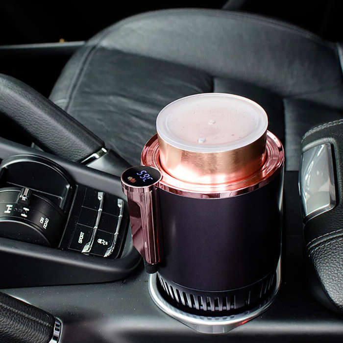 Black - Car Smart Heating Cooling Cup Car Home Dual-Purpose Digital Display Fast Cooling Cup Car Ice