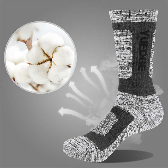 XL - YUEDGE 5 Pairs Sports Casual Socks Elastic Thickened Winter Cotton Socks Sweat-absorbent Anti-o