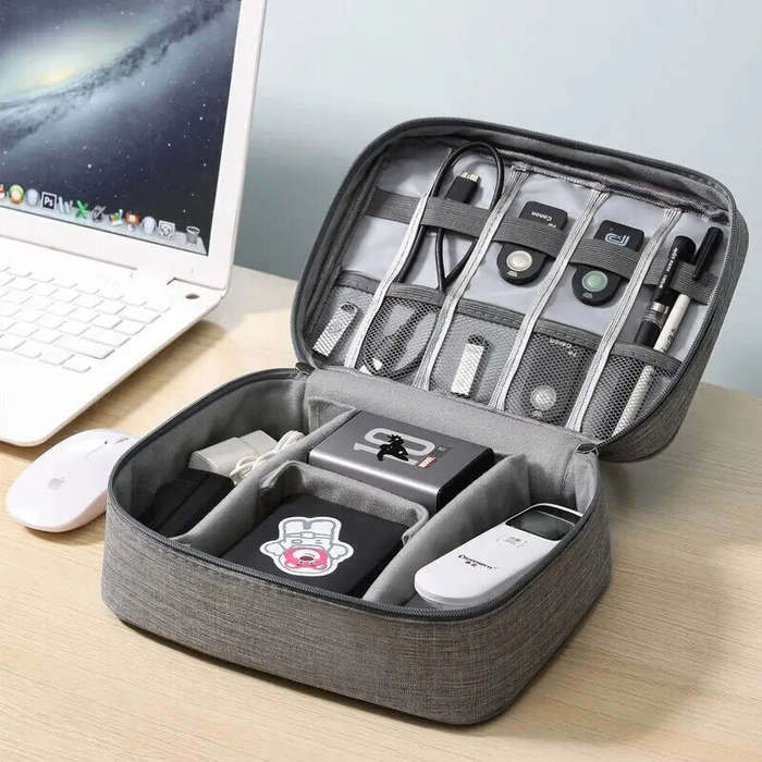 Blue - Phone Cord Protector Cable Management Organizer Digital Product Storage Bag Cable Management