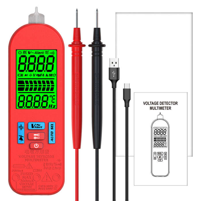 BSIDE A2 TechMaster TM-2000 Digital Multimeter Versatile Auto-Range Electrical Tester with LCD Displ
