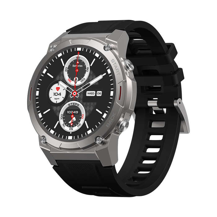 Silver - Zeblaze Vibe 7 Pro 1.43 inch AMOLED Display 3ATM&IP69K Waterproof bluetooth Call Heart Rate