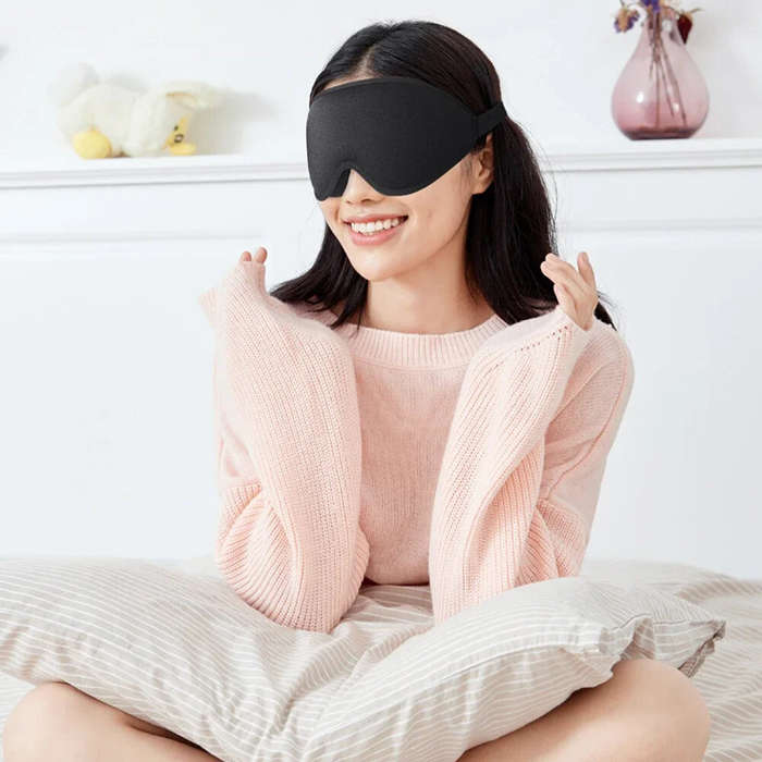 Pink - KALOAD 3D Deep Socket Rebound Memory Foam Sleeping Eye Mask Adjustable Strap Light Breathable