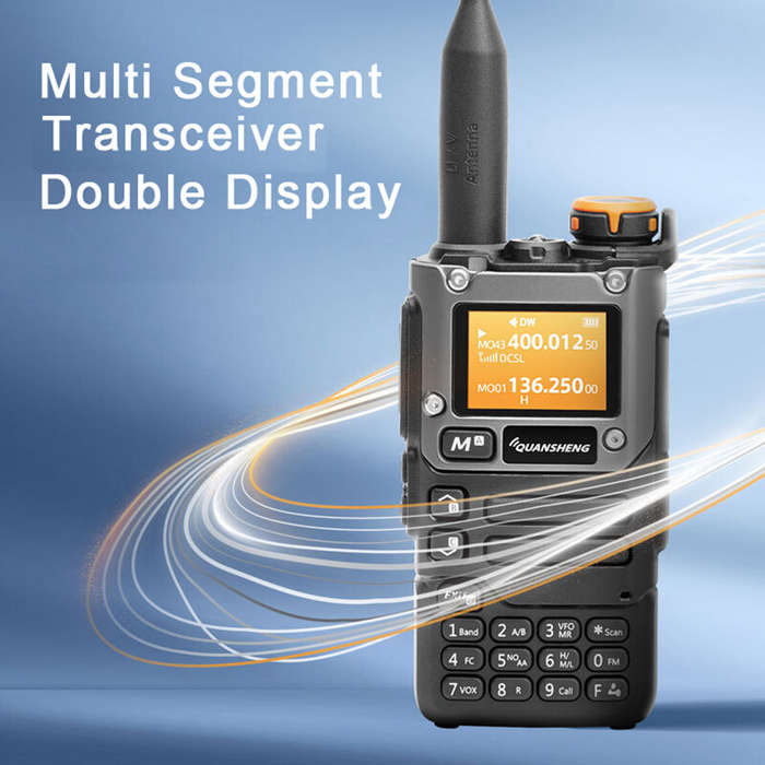 2Pcs Quansheng UV-K58 5W Walkie Talkie Air Band Radio UHF VHF DTMF FM Scrambler NOAA Wireless Freque