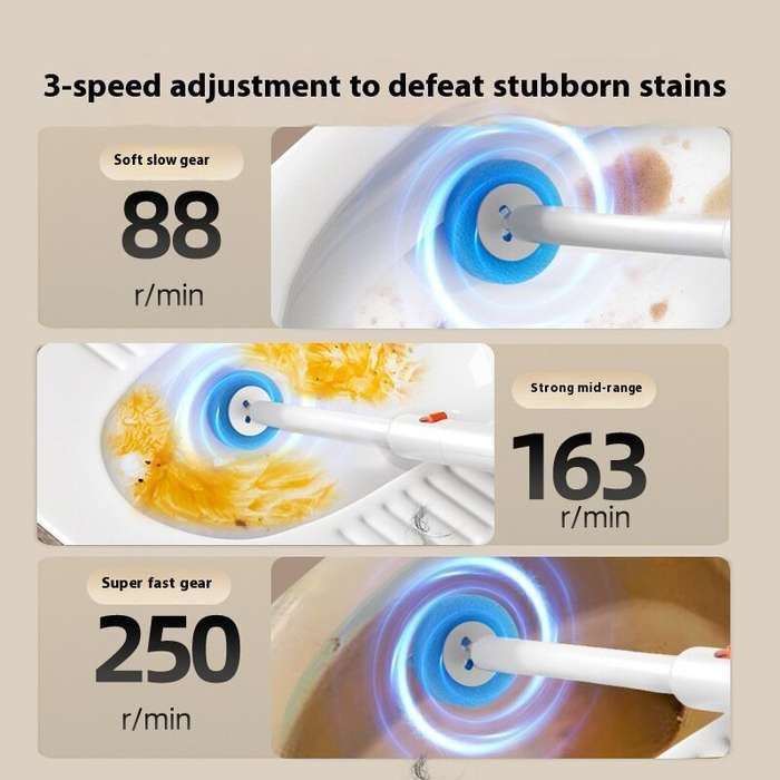 Orange+White - Tevorex Electric Toilet Brush Wall-Mounted Household Toilet Cleaning Brush Disposable