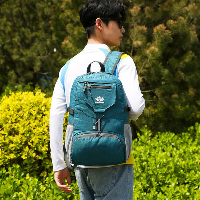 Green - IPRee Foldable Lightweight Fishing Backpack Foldable Travel Bag Men Women Outdoor Sport Camp