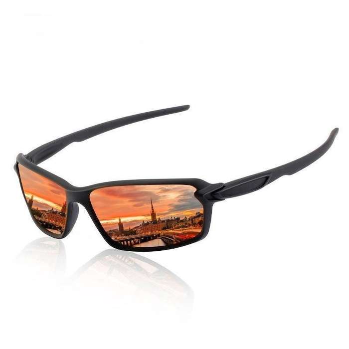 Black + Red - Men Polarized Sunglasses Fashion Square Sports Sun Glasses Male Driving Fishing Goggle