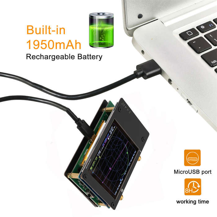 NanoVNA S-A-A-2 V2 3G Vector Network Analyzer Antenna Analyzer 10KHz~3GHz Shortwave HF VHF UHF Nano