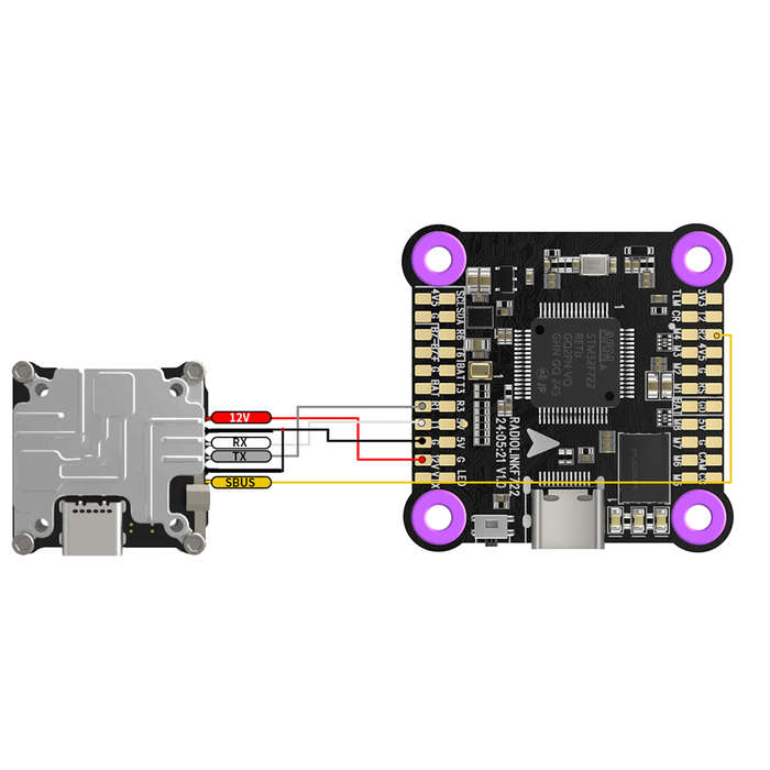 Black - Radiolink F722 F7 2-8 Axis Multi-rotor Aircraft Flight Controller with DJI 6 Pin Port for FP