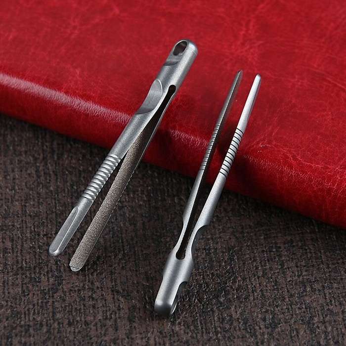 #1 - Reliable Titanium Tweezers Compact Design for Outdoor Adventures and Daily Essentials