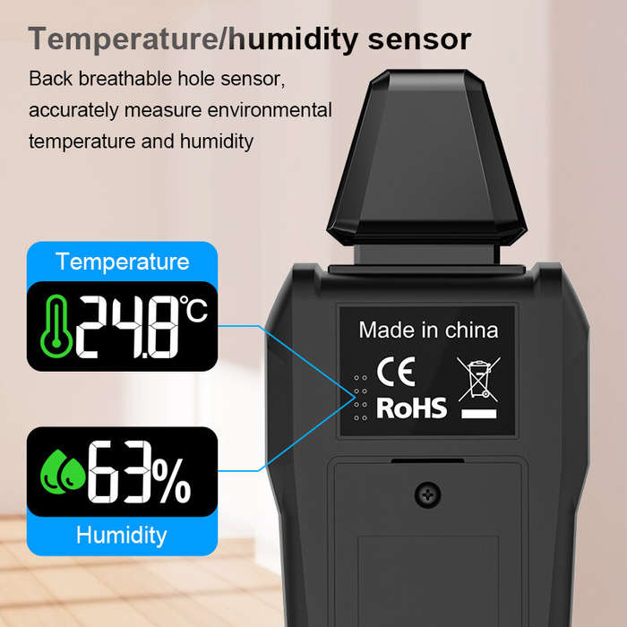 Black - MESTEK Electromagnetic Radiation Detector RF E-Field H-Field Temperature Humidity Meter High