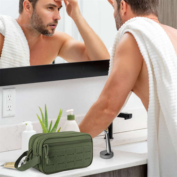 Black - Men's Multifunctional Toiletry Bag Waterproof Compartment EDC Tool Storage Bag Skin Care Sha