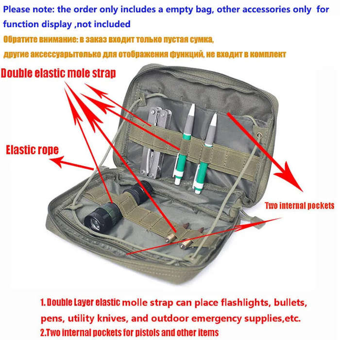 Dark Green - Tactical Admin Molle Pouch Medical EDC EMT Utility Bag Shell Design Waterproof Attachme