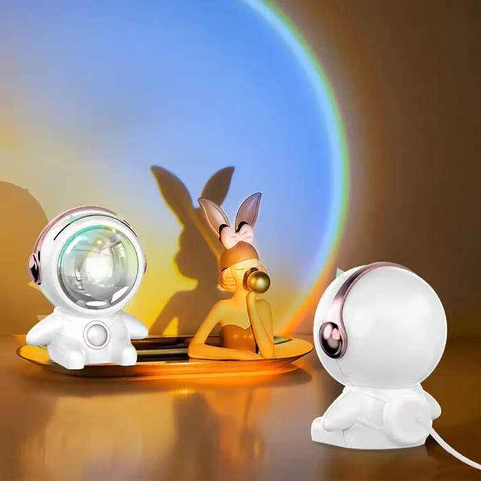 Pink - Sunset Atmosphere Night Light Projector Mini Astronaut Space LED Light Sunset Light USB RGB P