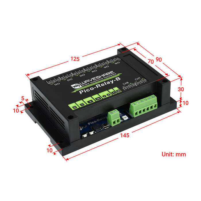 Industrial Pico 8-Channel Relay Module Power Isolation Optocoupler Protection Circuit RGB Light Rasp