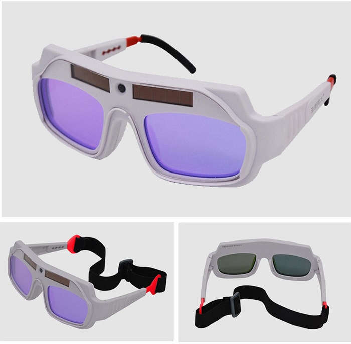 Grey - Automatic Darkening Dimming Welding Glasses Anti-glare Argon Arc Welding Glasses Welder Eye P