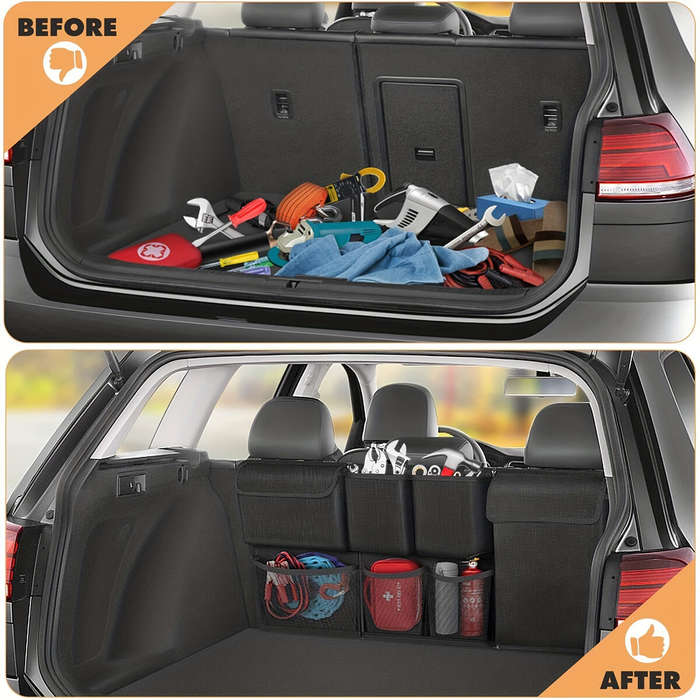 Black - Universal Car Interior Storage Bag Car Trunk Organizer Hanging Bag Vehicle Carrying Bag Trun
