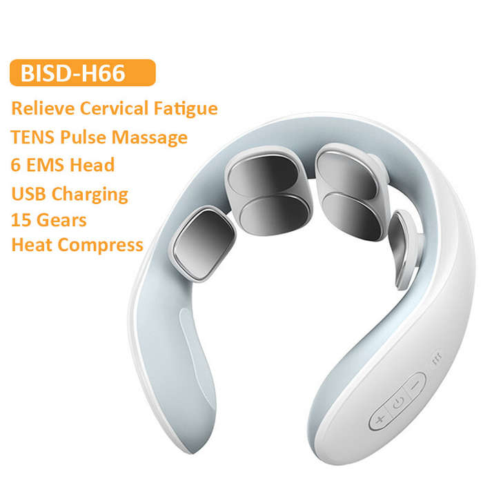 White - Konka H66 Neck Massager Electric Smart Neck Massager With 6 Message Modes 15 Level Of Streng