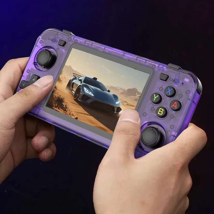 Transparent Black - R36H 128GB 3.5-inch IPS Screen Handheld Game Console RK3326 Quad-Core Built-in 3