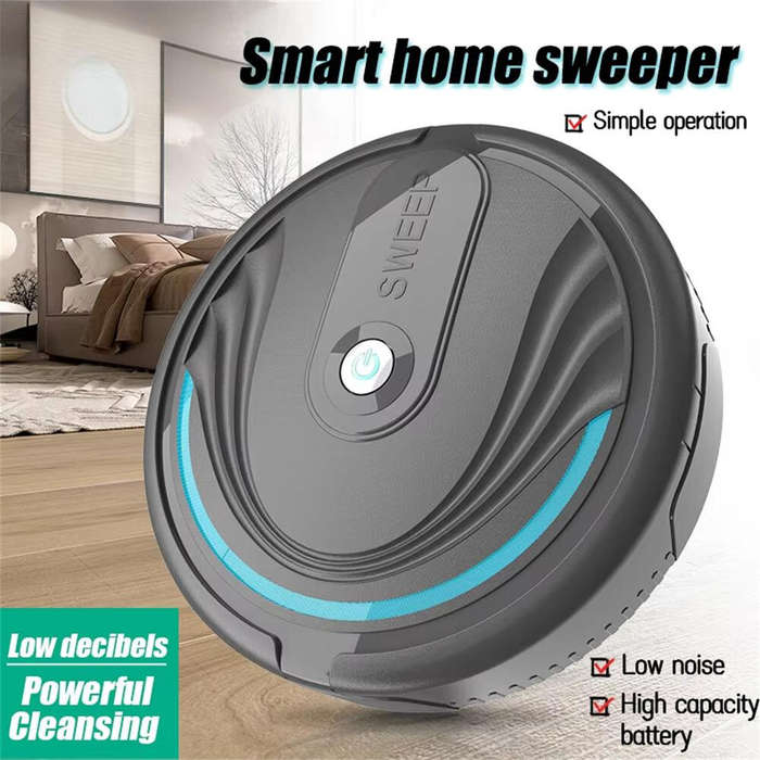 Grey - Home Automatic Floor Clraning Robot Mini Intelligent Wireless Vacuum Cleaner USB Rechargeable