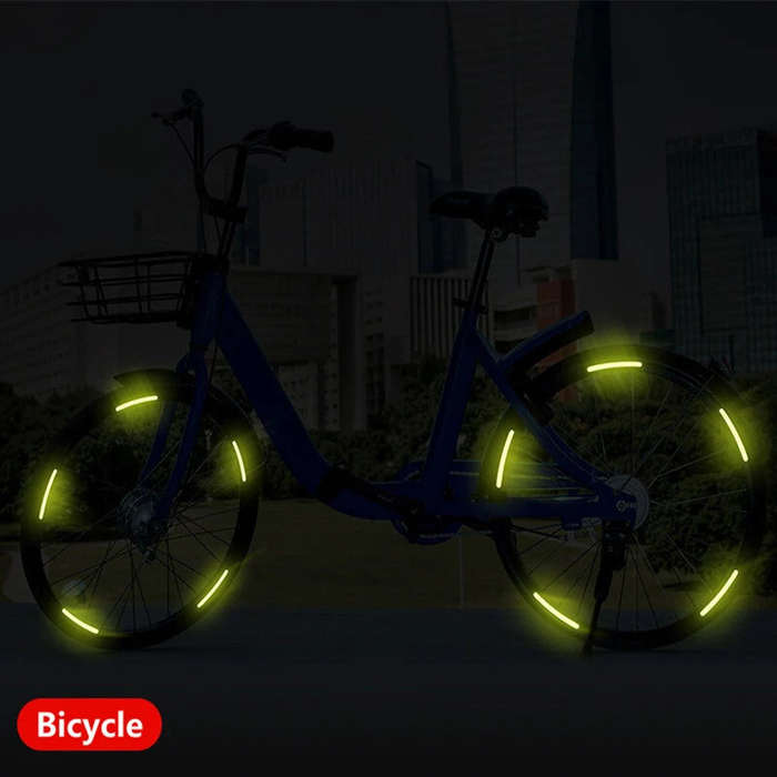 20pcs red type - Car Wheel Hub Reflective Stripes Door Handle Safety Warning Sticker Car Warning Tap