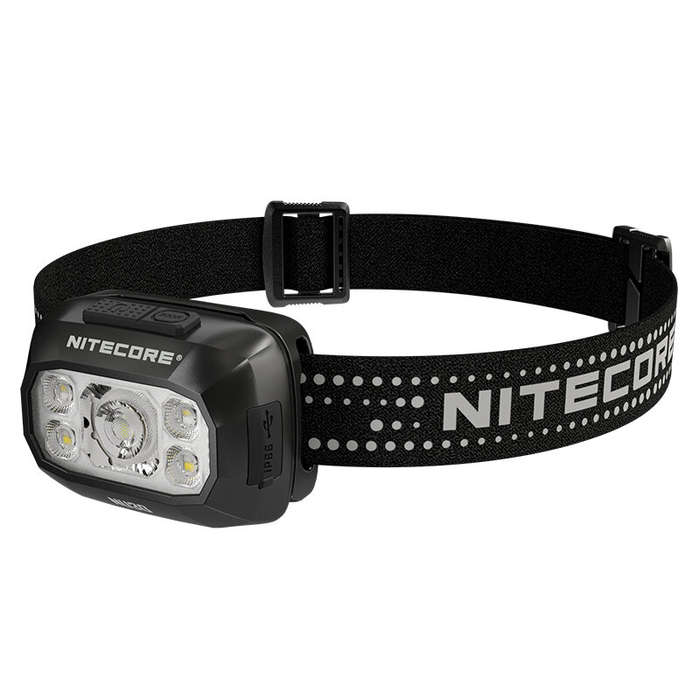 Black - NITECORE NU30 Triple Output Lightweight Headlamp 4* LEDs 500LM Beam Throw 130 Meter White Re