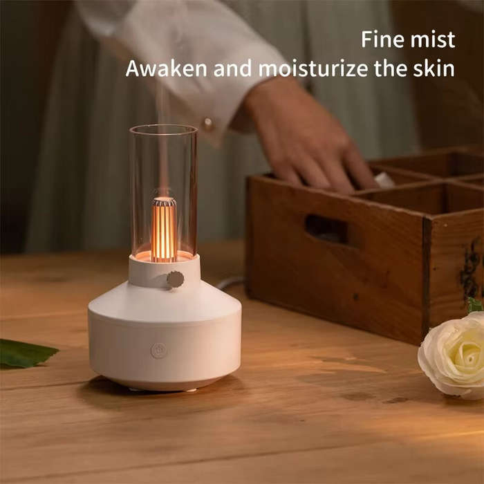 Black - 150ML Vintage Lamp Aromatherapy Machine Night Light USB Small Household Appliances Ultrasoni