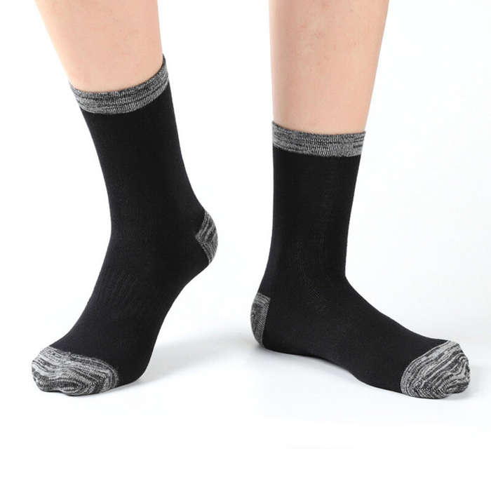 White - 6 Pair Autumn Winter Men Socks Cotton Leisure Business Long Socks Walking Running Hiking War