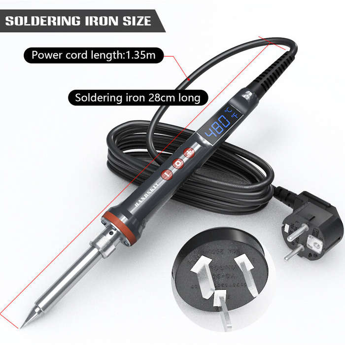 EU Plug - HANDSKIT 927 200W Soldering Iron Automatic Sleep Thermal Control Soldering Iron Tin Wire S