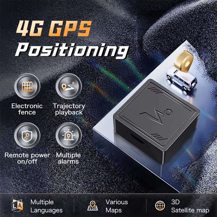 Black - Q7 4G GPS Locator Smart Positioning Terminal with App Real Time Car Tracking Device Anti-Los