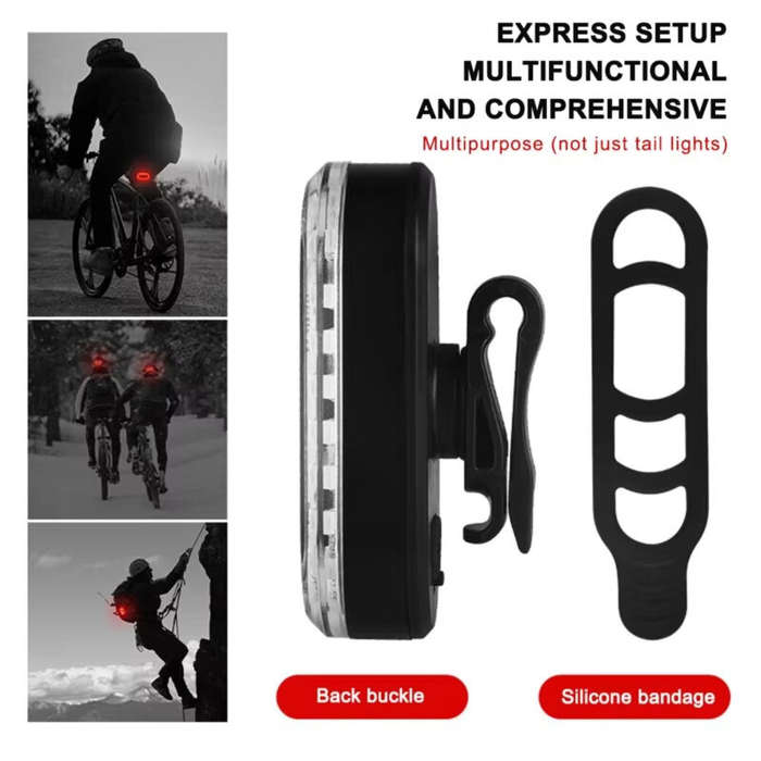Taillight - BIKIGHT Colorful RGB USB Rechargeable LED Bike Taillight 14 Light Modes Waterproof Safet
