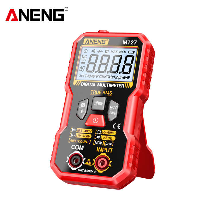 Red - ANENG M127 Digital Multimeter True RMS 4000 Counts Automatic Identification High-Definition Ba
