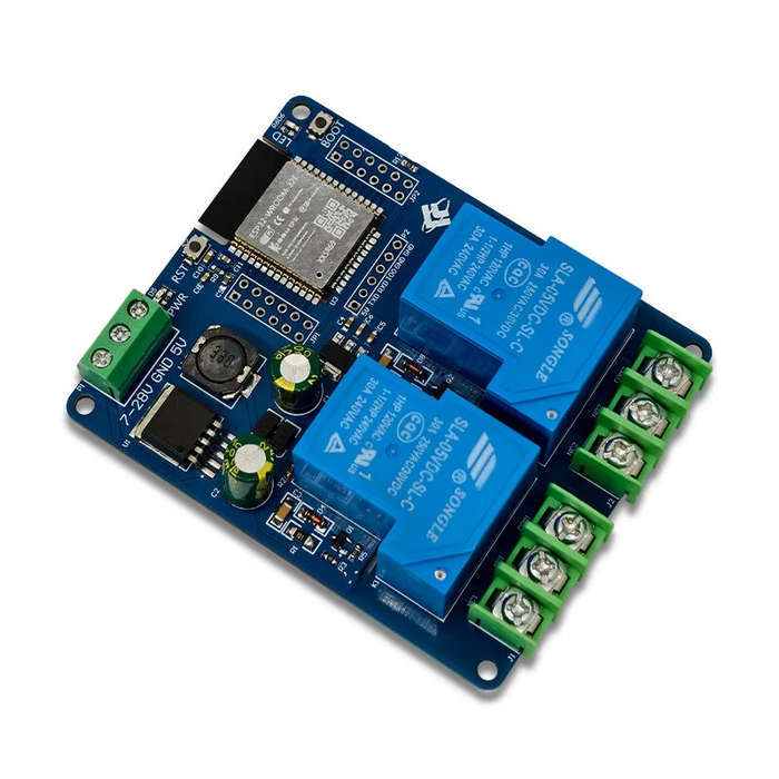 Board Only - LC DC7-28/5V Power Supply WiFi bluetooth Dual Channel 30A Relay Development Board ESP32