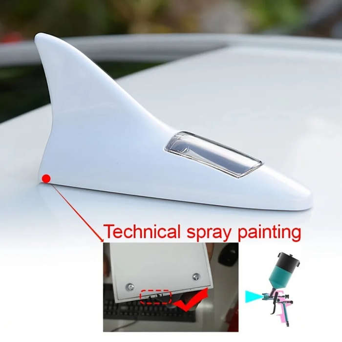 Red - Solar Shark Fin Decorative Light for Car Tail Brake LED Flashing Light for Car Roof Car Decora