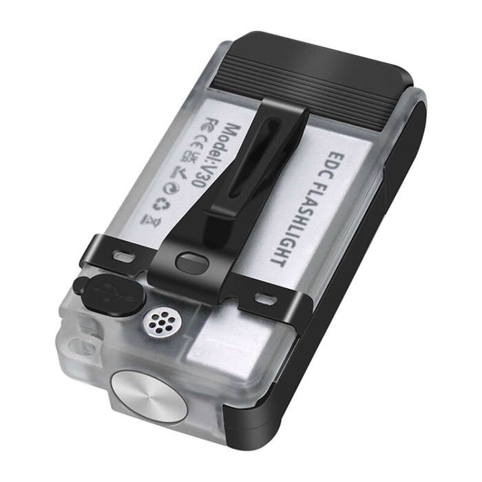 Black without Fluorescent - Bikight V30 1000LM EDC LED Keychain Flashlight Power Bank UV Magnetic Be