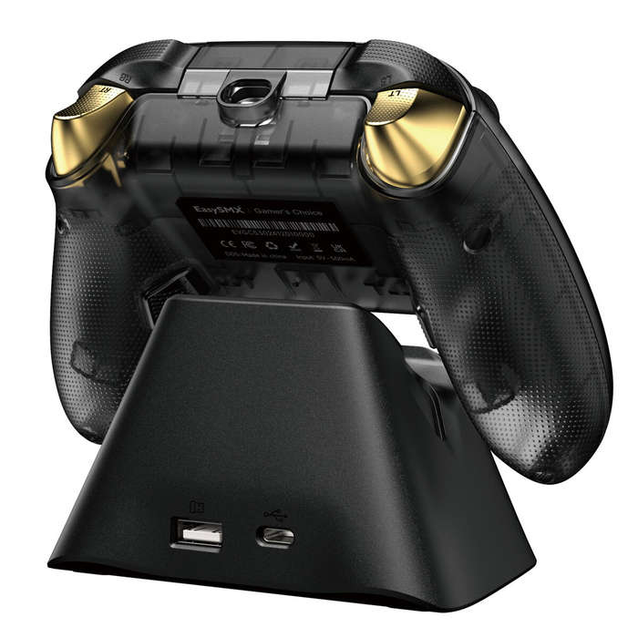Black - EasySMX D05 Tri-mode Wireless Gaming Controller with Hall Effect Joysticks and Triggers 1000