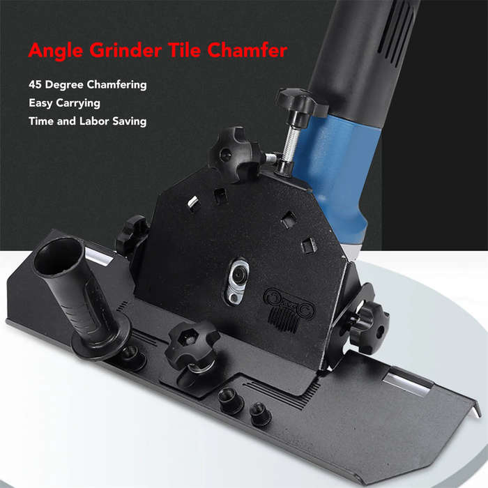 Black - 45-Degree Chamfer Tool for 115/125 Angle Grinders Metal Structure High Efficiency Easy Insta