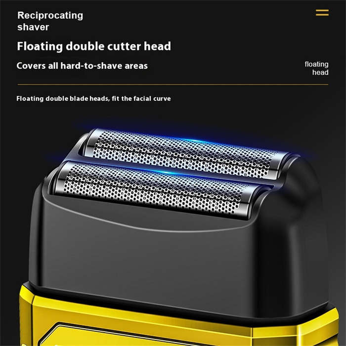Black - MARSKE MS-3412 Electric Beard Shaver High Speed Motor Beard Trimmer for Men Reciprocating 2-