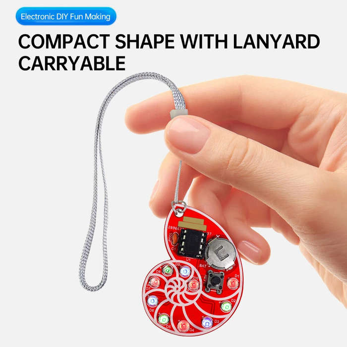No battery - DIY LED Seashell Design SMD SMT Electronic Kit With Lanyard for Soldering Practice Lear