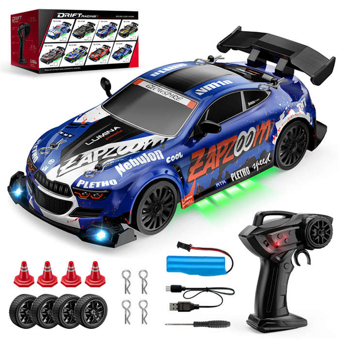 Yellow - CV-E80 CV-E81 1/24 2.4G Drift RC Car LED Light Two Speed Full Scale High Speed Vehicle Mode